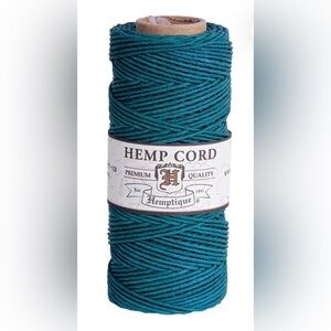Hemptique Hemp Cord Spool Aquamarine #20 1mm Macrame Crochet Knit Crafting Vegan